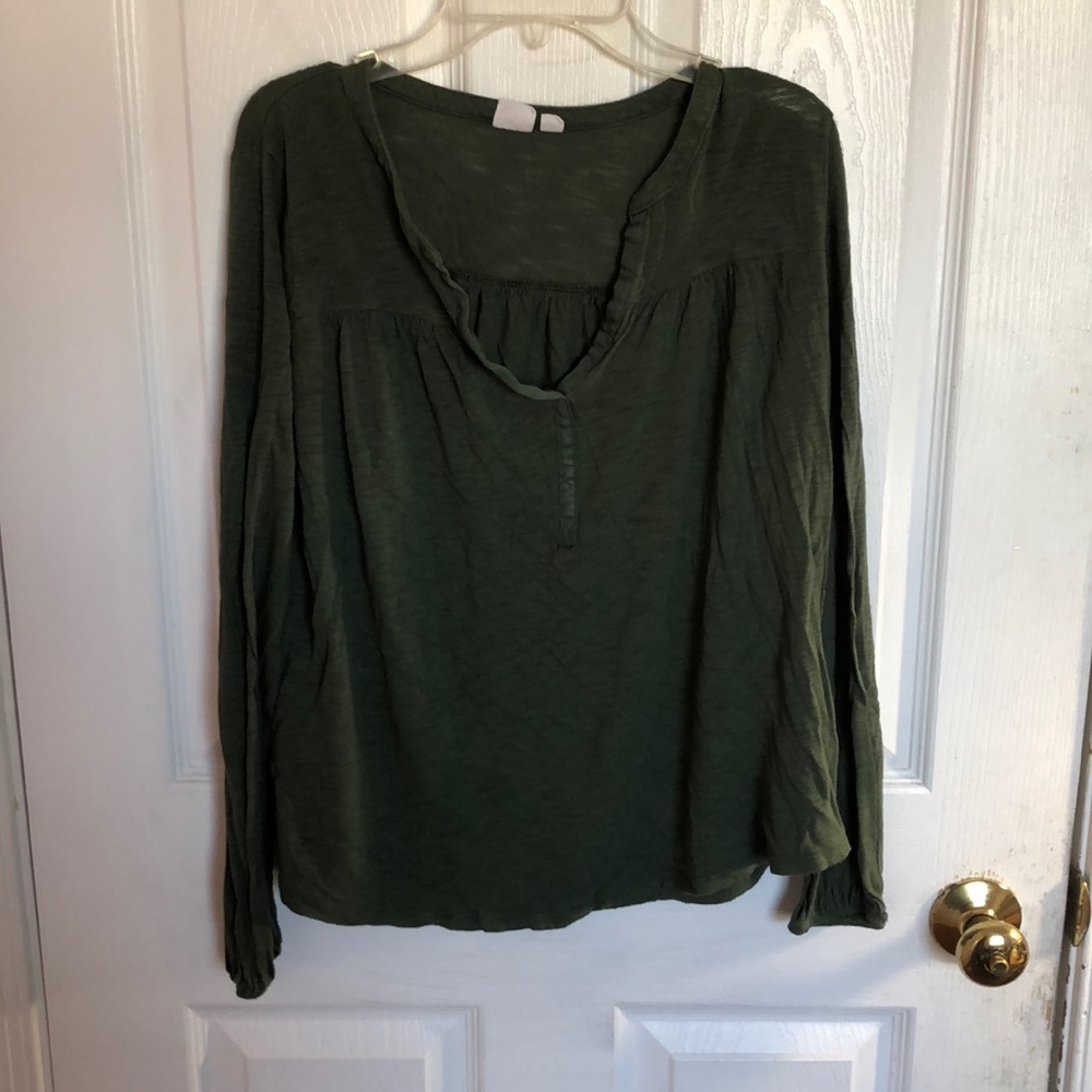 Gap Olive Green Button Up Blouse